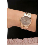 Burberry The City Light Brown Dial Rose Gold Steel Strap Watch for Women - BU9005