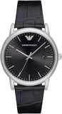 Emporio Armani Luigi Quartz Black Dial Black Leather Strap Watch For Men - AR2500