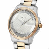 Gucci G Timeless Silver Dial Two Tone Steel Strap Watch For Men - YA126447