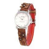 Coach Delancey White Dial Floral Brown Leather Strap Watch for Women - 14502761