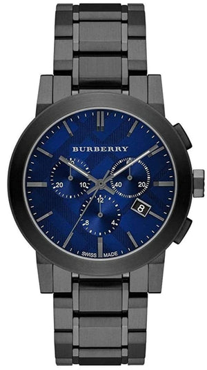 Burberry The City Navy Blue Dial Black Steel Strap Watch for Men - BU9365