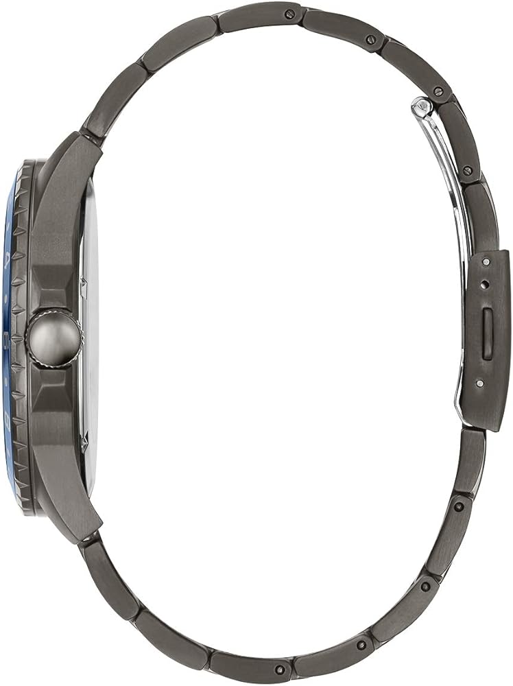 Guess Odyssey Quartz Blue Dial Gunmetal Steel Strap Watch For Men - W1107G5