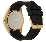 Guess Clarity Gold Dial Black Silicone Strap Watch for Women - GW0109L1