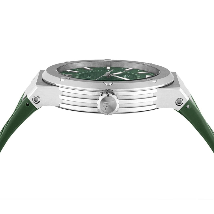 Salvatore Ferragamo F-80 Classic Green Dial Green Rubber Strap Watch for Men - SFHY02722