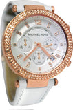 Michael Kors Parker White Diamonds Dial White Leather Strap Watch for Women - MK2281