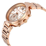 Michael Kors Sawyer Mother of Pearl White Dial Rose Gold Steel Strap Watch for Women - MK6282