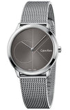 Calvin Klein Minimal Black Dial Silver Mesh Bracelet Watch for Women - K3M22123