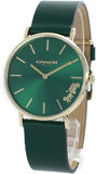 Coach Perry Green Dial Green Leather Strap Watch for Women - 14503383-C