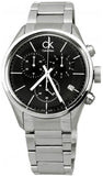 Calvin Klein Masculine Chronograph Black Dial Silver Steel Strap Watch for Men - K2H27104