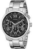 Guess Horizon Chronograph Quartz Black Dial Silver Steel Strap Watch For Men - W0379G1