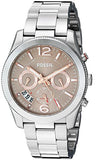 Fossil Perfect Boyfriend Taupe Dial Silver Steel Strap Watch for Women - ES4146