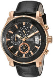 Guess Pinnacle Chronograph Quartz Black Dial Black Leather Strap Watch For Men - W0673G5