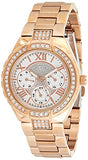 Guess Viva Diamonds White Dial Rose Gold Steel Strap Watch for Women - W0111L3