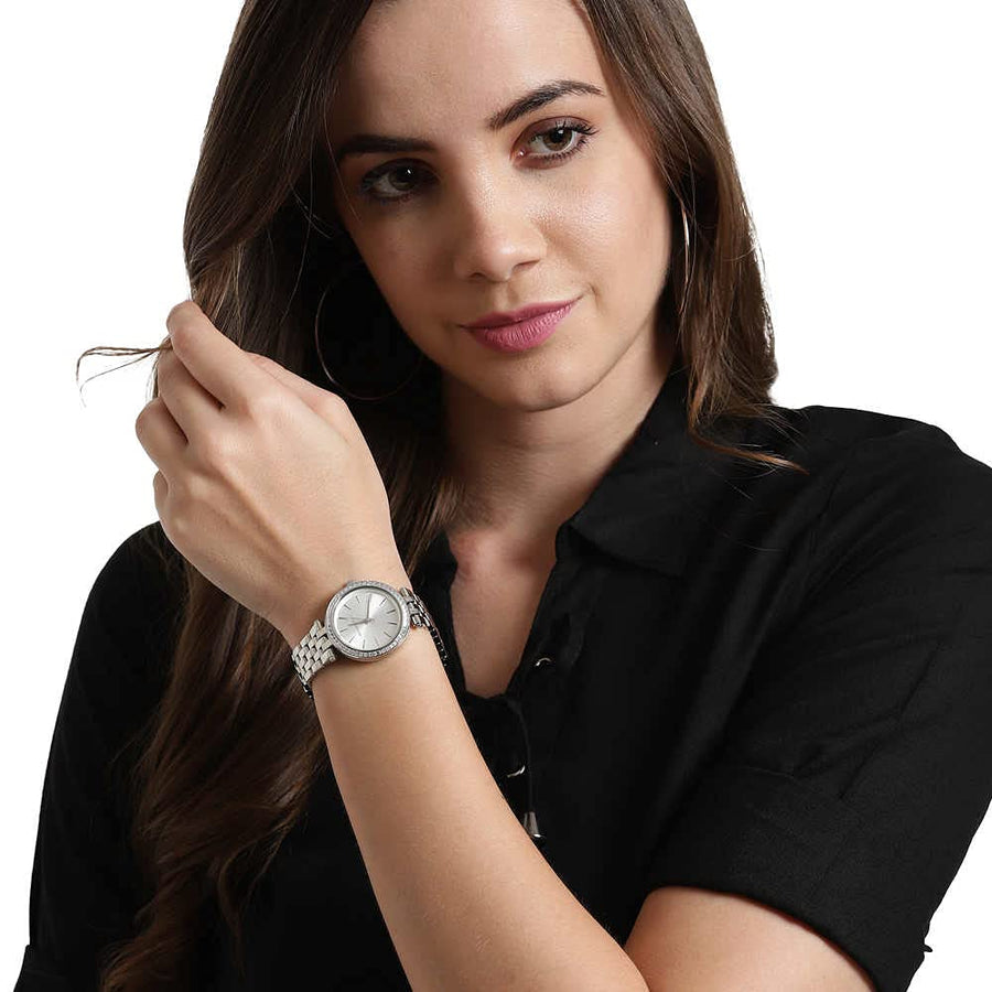 Michael Kors Darci Silver Dial Silver Stainless Steel Strap Watch for Women - MK3364