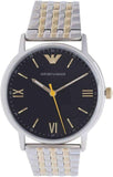 Emporio Armani Kappa Quartz Black Dial Two Tone Mesh Bracelet Watch For Men - AR11228