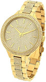 Michael Kors Slim Runway Crystals Gold Dial Gold Steel Strap Watch for Women - MK3632