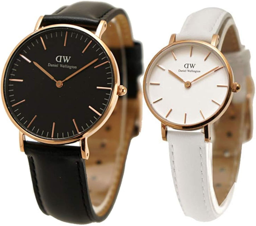 Daniel Wellington Classic Sheffield Black Dial Black Leather Strap Watch For Women - DW00100139