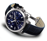 Tissot PRC 200 Chronograph Blue Dial Blue Leather Strap Watch For Men - T055.417.16.047.00