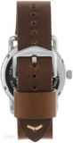 Fossil The Commuter White Dial Brown Leather Strap Watch for Men - FS5275