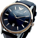 Emporio Armani Renato Analog Blue Dial Blue Leather Strap Watch For Men - AR11188