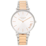 Coach Perry Silver Dial Two Tone Steel Strap Watch for Women - 14503346