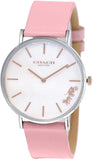 Coach Perry Mother of Pearl Pink Dial Pink Leather Strap Watch for Women - 14503244