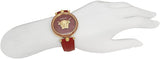 Versace Palazzo Empire Red Dial Red Leather Strap Watch for Women - VCO120017