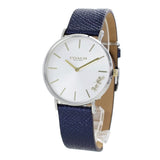 Coach Perry White Dial Blue Leather Strap Watch for Women - 14503156