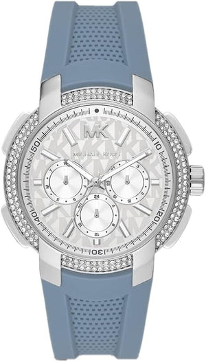 Michael Kors Sidney Chambray Multifunction Blue Dial Blue Silicone Strap Watch For Women - MK7220