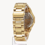 Michael Kors Raquel Three Hand Crystals Gold Dial Gold Steel Strap Watch For Women - MK7398