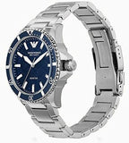 Emporio Armani Meccanico Automatic Blue Dial Silver Steel Strap Watch For Men - AR60059