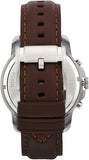 Fossil Grant Chronograph White Dial Brown Leather Strap Watch for Men - FS4735