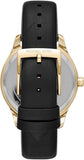 Michael Kors Layton Three Hand Mother of Pearl Black Dial Black Leather Strap Watch For Women - MK2911