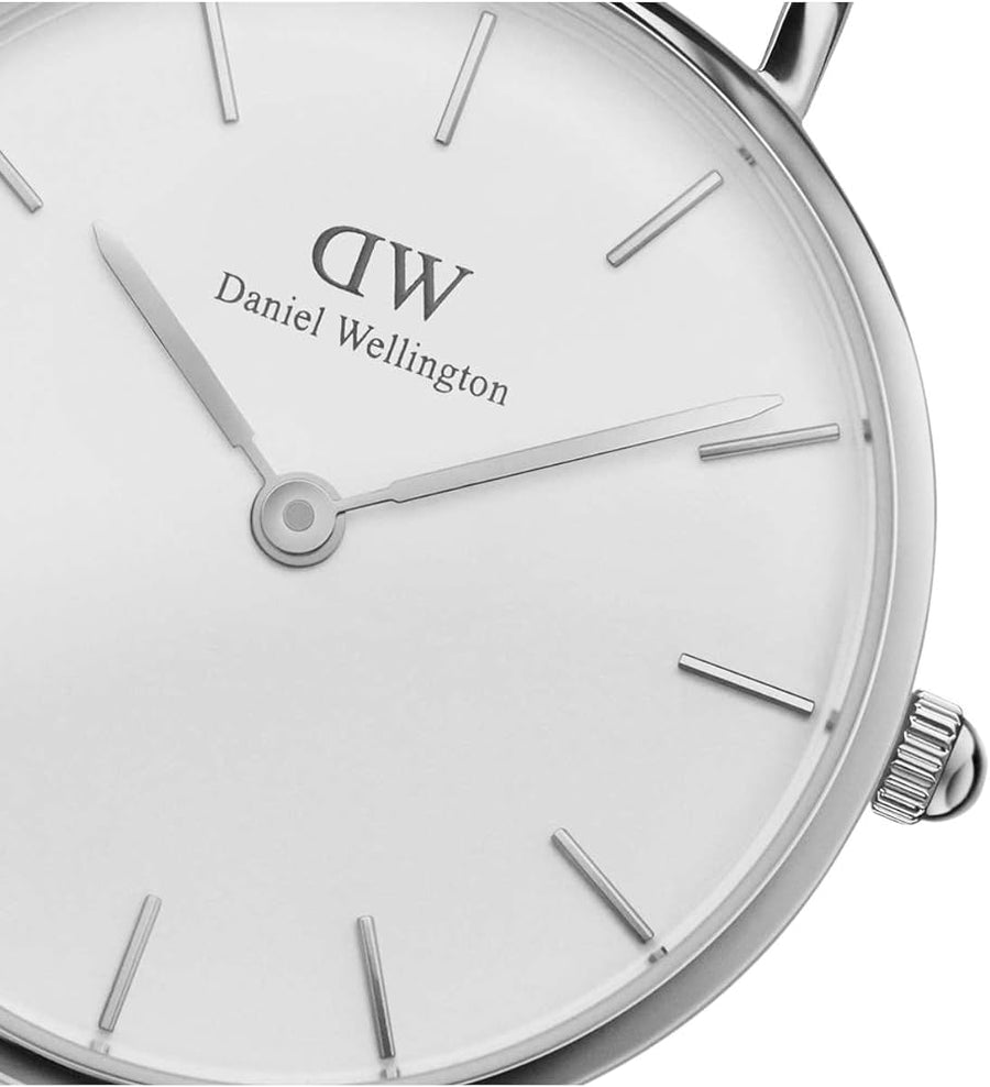 Daniel Wellington Classic Petite Sheffield White Dial Black Leather Strap Watch For Women - DW00100186