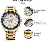 Tommy Hilfiger Luke Chronograph White Dial Gold Steel Strap Watch for Men - 1791121