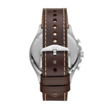 Fossil Forrester Chronograph White Dial Brown Leather Strap Watch for Men - FS5696