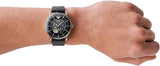 Emporio Armani Meccanico Skeleton Black Dial Black Leather Strap Watch For Men - AR60026