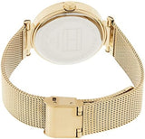 Tommy Hilfiger Lynn Quartz Gold Dial Gold Mesh Bracelet Watch For Women - 1781864