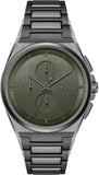 Hugo Boss Steer Chronograph Grey Dial Grey Steel Strap Watch For Men - 1514045