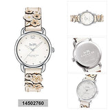 Coach Delancey White Dial Floral White Leather Strap Watch for Women - 14502760