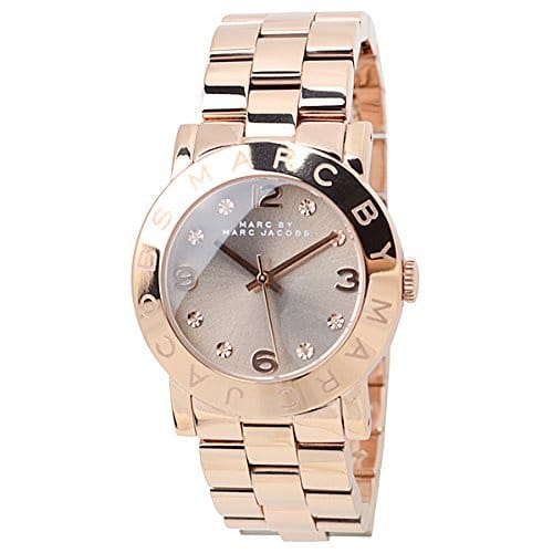Marc Jacobs Amy Glitz Brown Dial Rose Gold Steel Strap Watch for Women - MBM3221