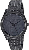 Michael Kors Lauryn Analog Crystals Black Dial Black Steel Strap Watch For Women - MK3980