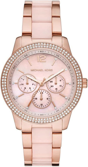 Michael Kors Tibby Multifunction Rose Gold Dial Rose Gold Steel Strap Watch For Women - MK6928