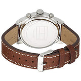 Tommy Hilfiger Jake Multifunction White Dial Brown Leather Strap Watch for Men - 1791230