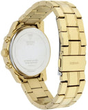 Guess Mini Sunrise Diamonds Silver Dial Gold Steel Strap Watch for Women - W0623L3