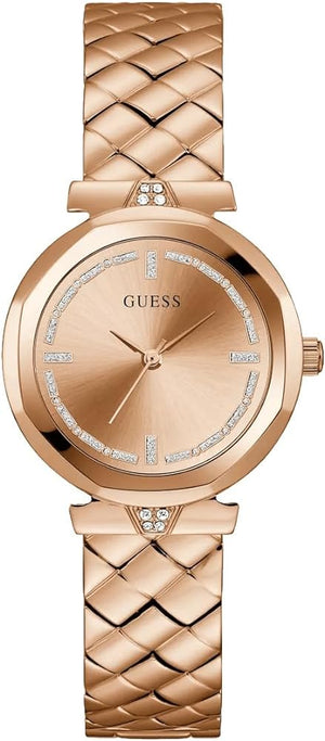 Guess Rumour Quartz Rose Gold Dial Rose Gold Steel Strap Watch For Women - GW0613L3