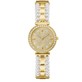 Guess Gala Diamonds Gold Dial Two Tone Steel Strap Watch for Women - GW0531L2