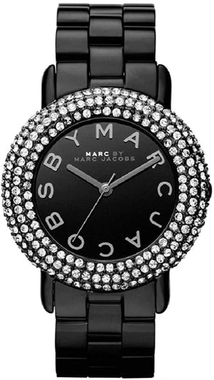 Marc Jacobs Marci Black Dial Black Steel Dial Strap Watch for Women - MBM3193