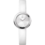 Calvin Klein Firm Silver Dial White Leather Strap Watch for Women - K3N231L6