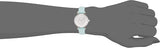 Emporio Armani Gianni T Bar Analog Crystals Silver Dial Blue Leather Strap Watch For Women - AR11443